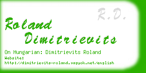 roland dimitrievits business card